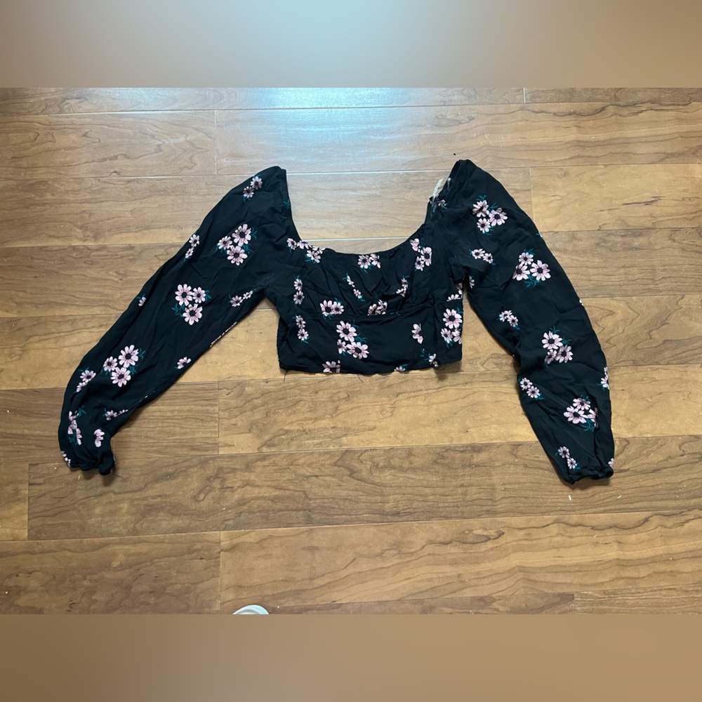 Wild Fable Black Floral Blouse